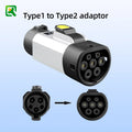 Ev Type1 to Type2 EV Charger Adapter 32A EV Charger Connector SAEJ1772 Socket Type 1 for Charging Type 2 Electric Vehicles