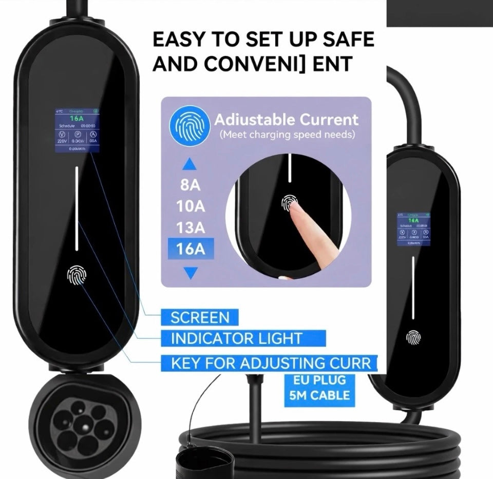 RevVolt 3.5kW Portable EV Charger 16A Level 2 – Type 1 J1772 | 5M Cable